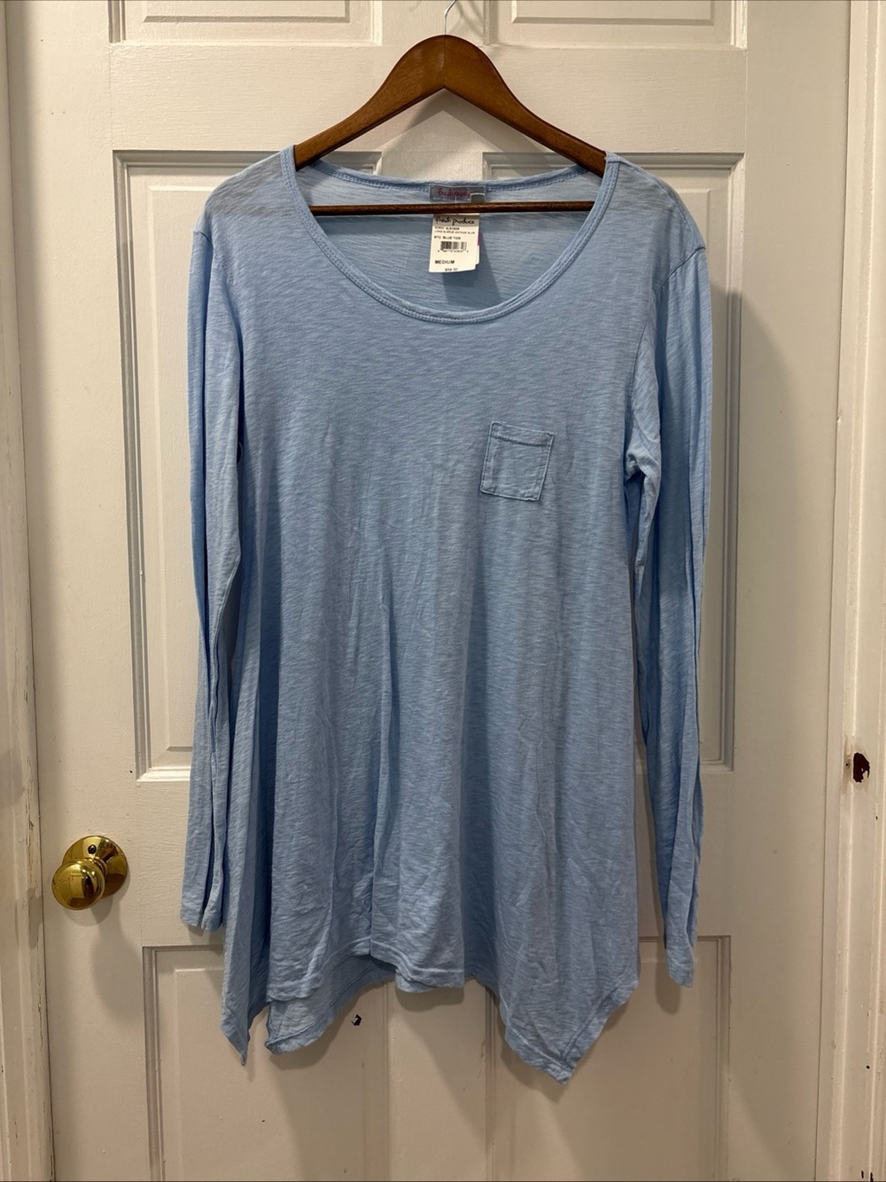 Fresh Produce Women’s Long Sleeve Vintage Slub Top Size Medium Blue Tide NWT
